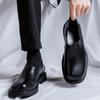 Casual Leather Dress Shoes Man Men High Sole Platform Japan Harajuku Korean Streetwear Fashion Business Wedding Leather Shoes