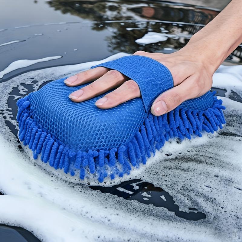 2pcs Super Absorbent Chenille Microfiber Car Wash Glove - Scratch-Free, Super Absorbent Sponge, Suitable for Automotive Detailing and Kitchen Cleaning
