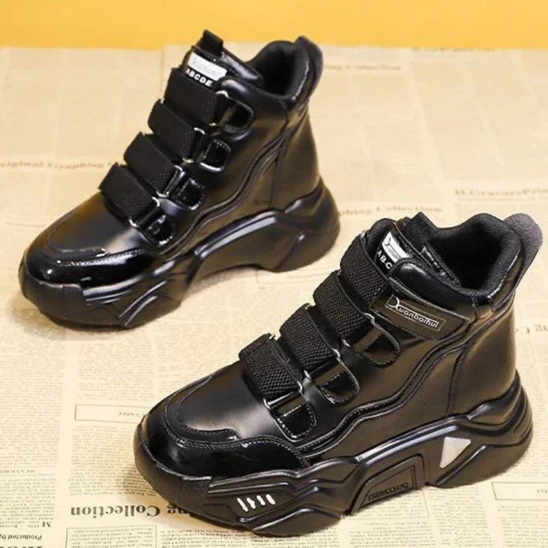 Ботинки на платформе 2024 года, женские туфли, массивные серебристые спортивные высокие кроссовки, женские зимние ботинки для косплея, весна, осень, зима, ПУ 39