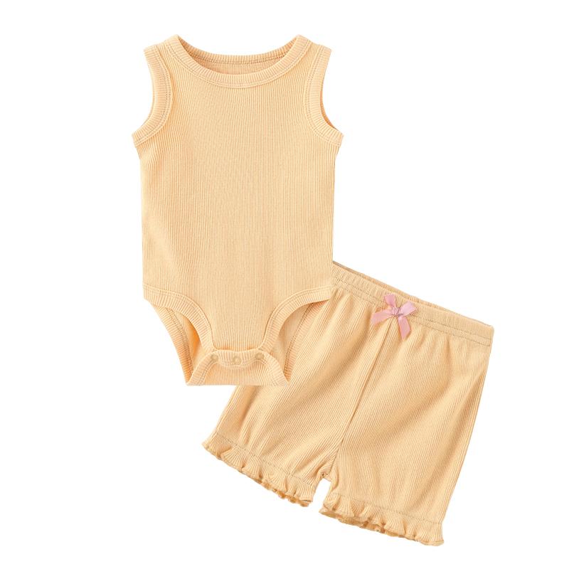 KIDDIEZOOM Комплект одежды для новорожденных, жилет, боди + штаны, комплект из 2 предметов, повседневная одежда для маленьких мальчиков и девочек 0-12 месяцев