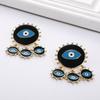 Devil's Eye Drip Oil Alloy Earrings: Trendsetting European & American Street Style
