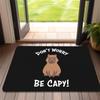 Don't Worry Be Capy Printed Welcome Door Mat Non-Slip Absorbent Machine Washable Rug for Kitchen Living Room Floor Mat