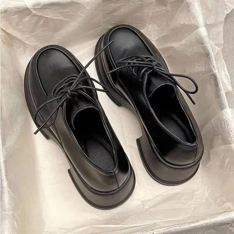 Zapatos planos de suela gruesa para mujer, zapatillas Мэри Джейн в британском стиле, цвет негр, темпорада де верано