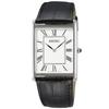 Мужские кварцевые часы Seiko квадратного дизайна SWR049 с белым циферблатом и черным кожаным ремешком [Б/У]
