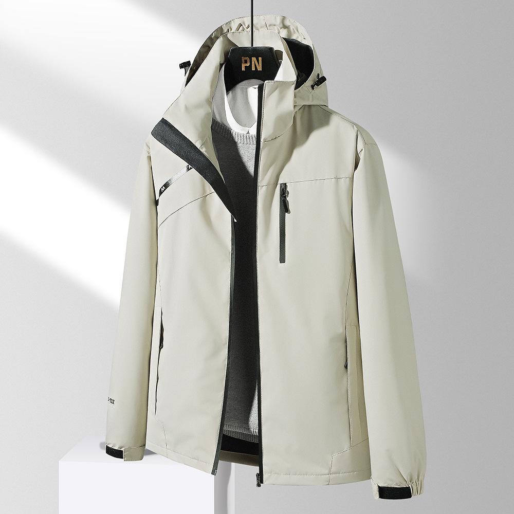 Мужская водонепроницаемая ветровка - Весна/Осень, Дышащая, Большого размера, С капюшоном, Для повседневной носки, кемпинга и альпинизма