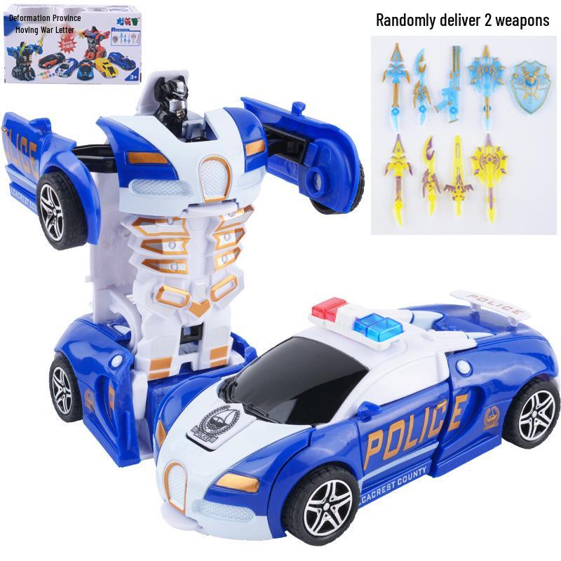 Детская деформирующаяся игрушечная машинка - Инерционная ударопрочная машина-пазл с одной кнопкой