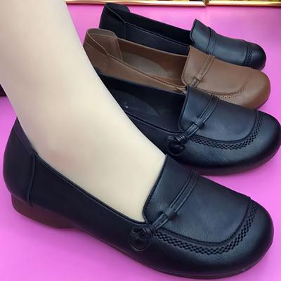 2025 популярная натуральная мягкая кожа говяжья жила мягкая подошва низкий каблук легкие и удобные в носке туфли для мамы ретро туфли Дуду удобные плоские женские