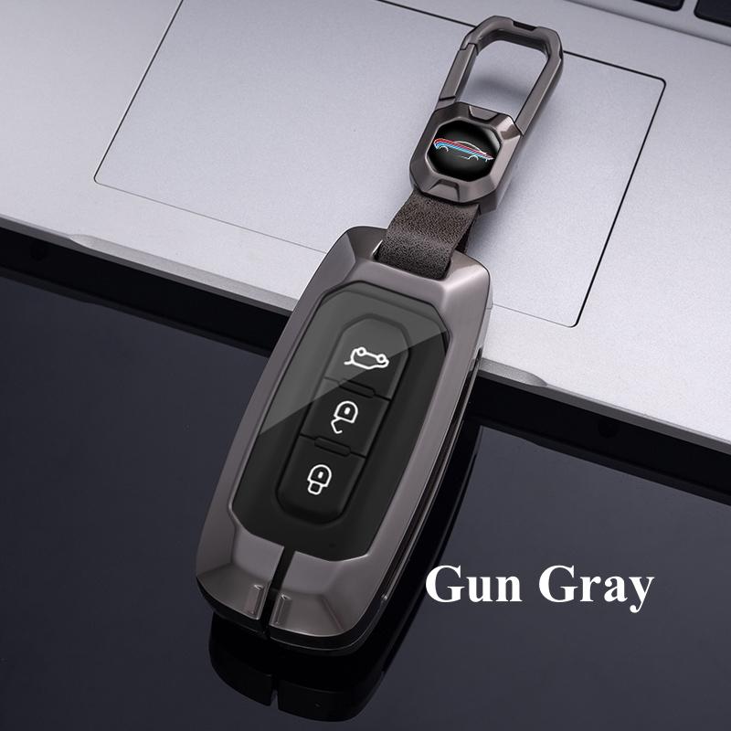 3 Buttons Metal Car Smart Key Cover Case Bag Fob Shell Holder for Ford Territory EV Key Protector Keychain Accessories