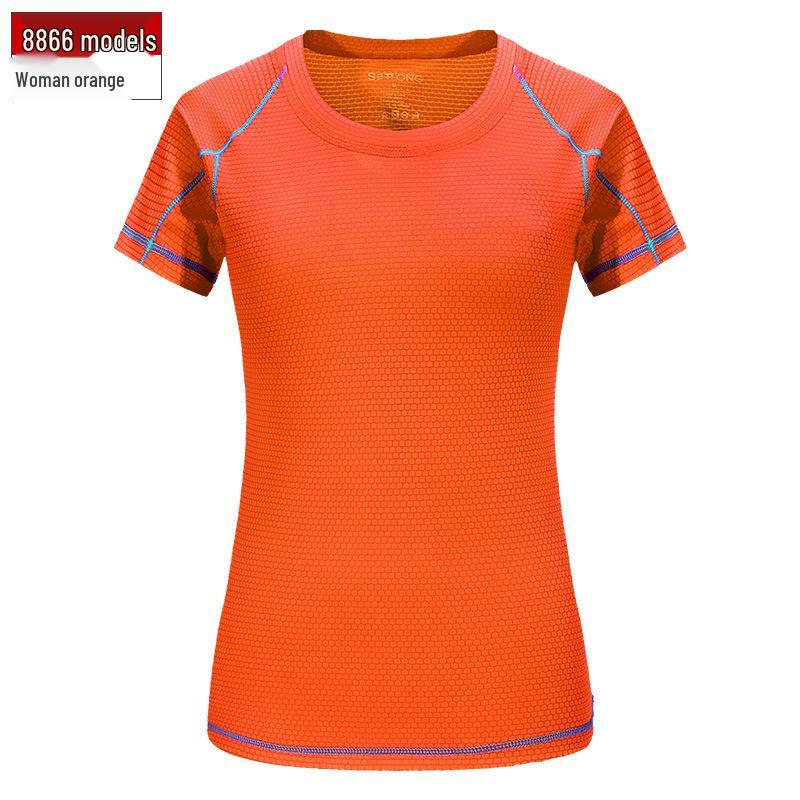 Women's Ice Silk Quick-Dry Summer T-Shirt - Moisture-Wicking, Round Neck, Short Sleeve - Ideal for Running or Fitness