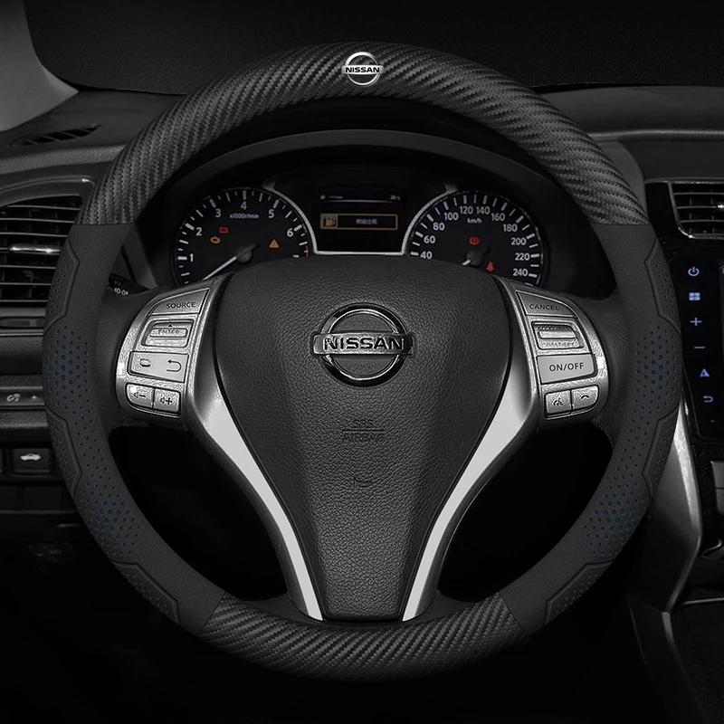 Car Steering Wheel Cover Nissan Qashqai Juke X-Trail Patrol Note Leaf Altima Maxima Micra Murano Rogue Pulsar Sentra Teana Tiida cv6