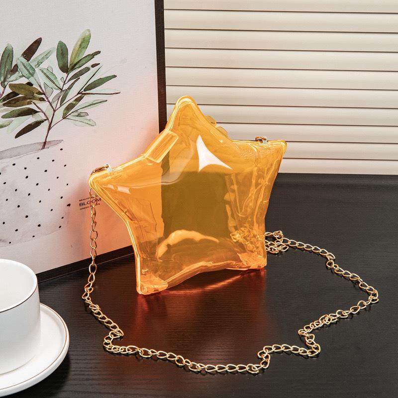 2024 Summer Star Chain Crossbody Clutch - Acrylic Mini Evening Bag with Lipstick Holder