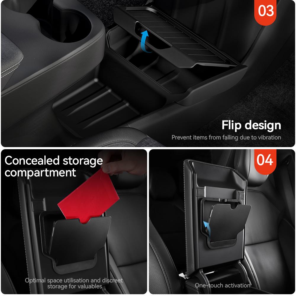 YZ for Tesla Model Y Standard Juniper RWD 2026 2025 Center Console Lower TPE Storage Box Charging Pad Organizer Car Accessories