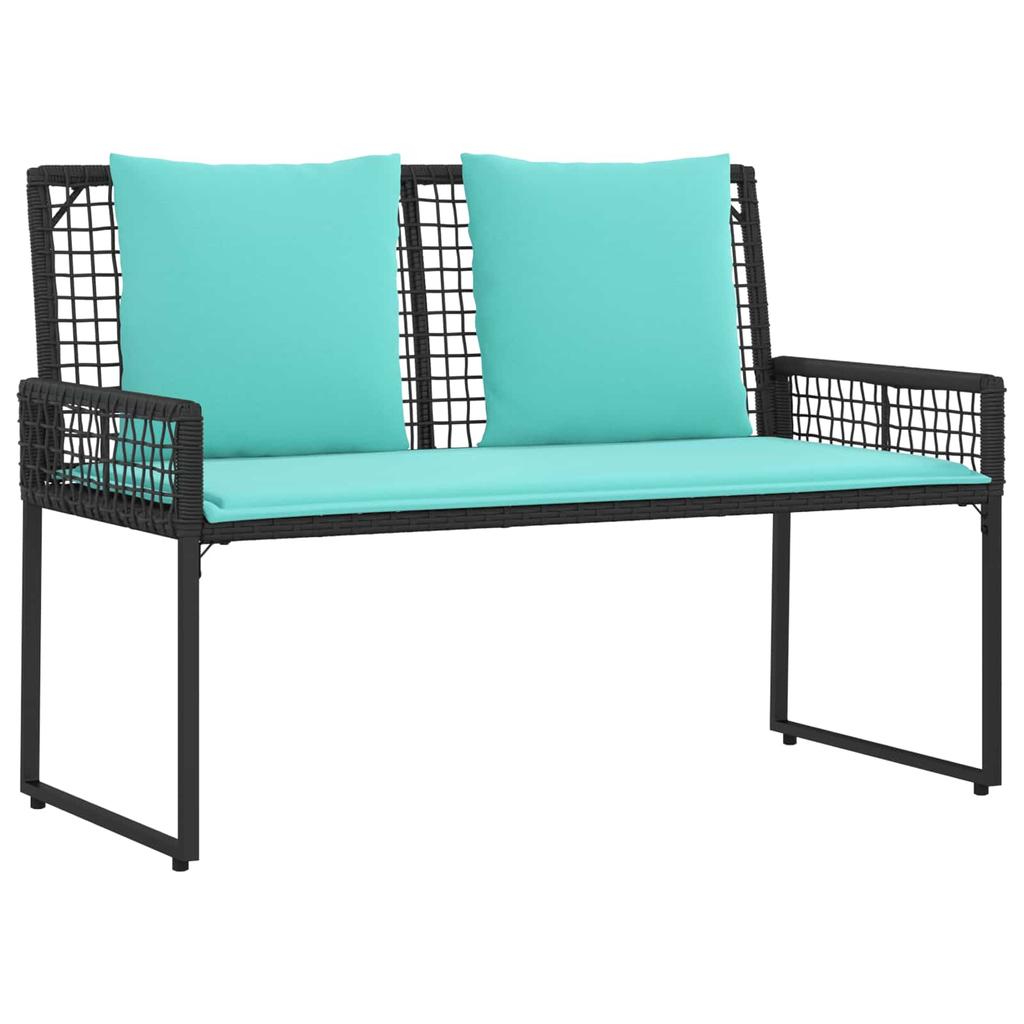 Garden Furniture Set with Cushions 4 pcs Black and Turquoise
