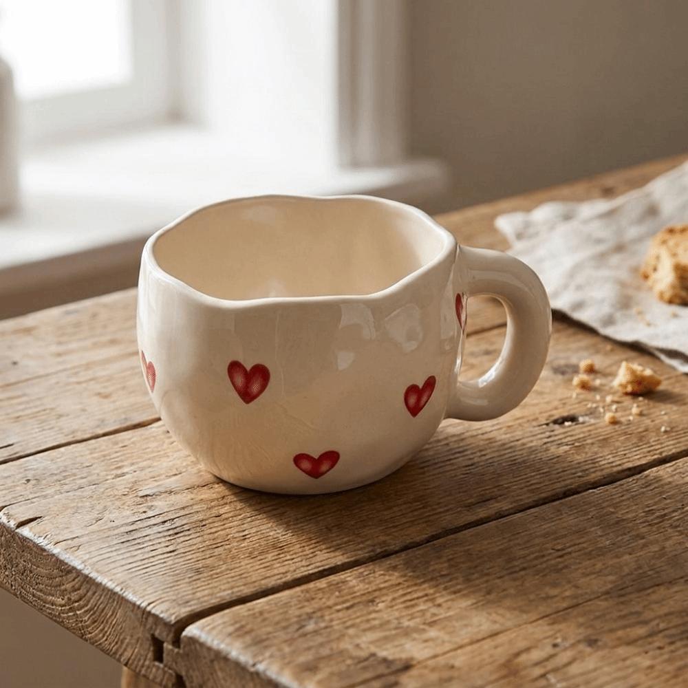 Adorable Milk Mug 400ml Heart Water Cup Creative Ceramic Coffee Mug Wedding