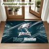 Crystal Velvet Square Rug Custom NamePhiladelphia Eagles Pattern Non Slip Home Floor Decor Rug