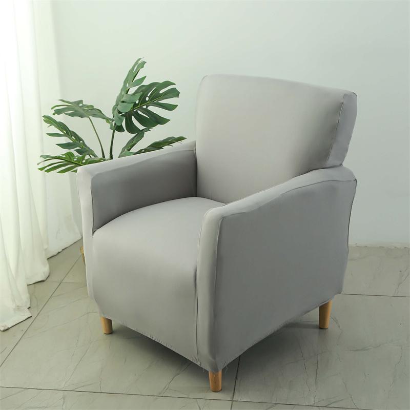 Solid Color Club Tub Sofa Cover Stretch Armchair Covers Elastic Single Couch Slipcover for Study Bar Counter Living Room