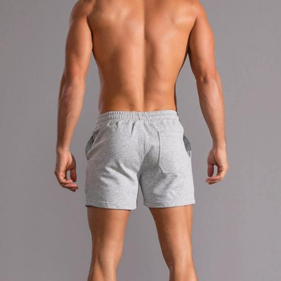 Летние мужские спортивные шорты выше колена, свободные шорты с эластичной резинкой на талии, боковые карманы с глубоким промежутком, свободные мягкие повседневные шорты для бега в тренажерном зале