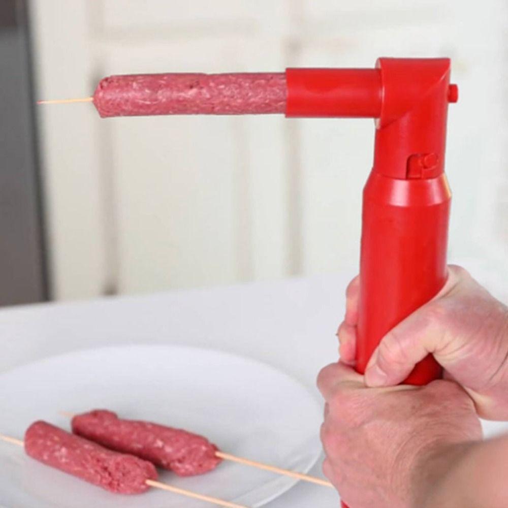 Easy Kabob Mould Plastic Kebab Press Maker Portable Meat Sausage DIY Skewer Tool Grilling and BBQ