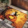 Spooky Halloween Cartoon Non-Slip Durable Floor Door Mat - Pumpkin Ghost & Black Cat Festive Decor Anime Rug Door Mat