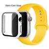Стекло+корпус+ремешок для Apple Watch band 44 мм 45 мм 42 мм 41 мм 40 мм 38 мм Силиконовый ремешок для часов браслет iWatch series 8 9 7 6 5 4 3 SE