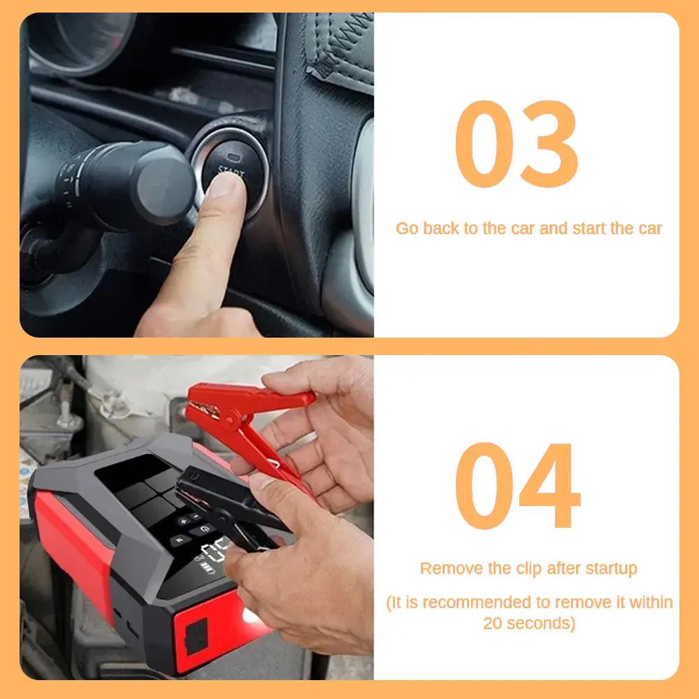 1600A Car Power Bank Jump Starter Portable Emergency Charger Booster Air Pump Compressor Starting inflation integrated machine