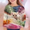 Autumn Children 's Clothing For Girls Animal Cat T Shirt Long Sleeve 3d Print Spring Kids 3-12 Years Clothes Cute Tee Tops