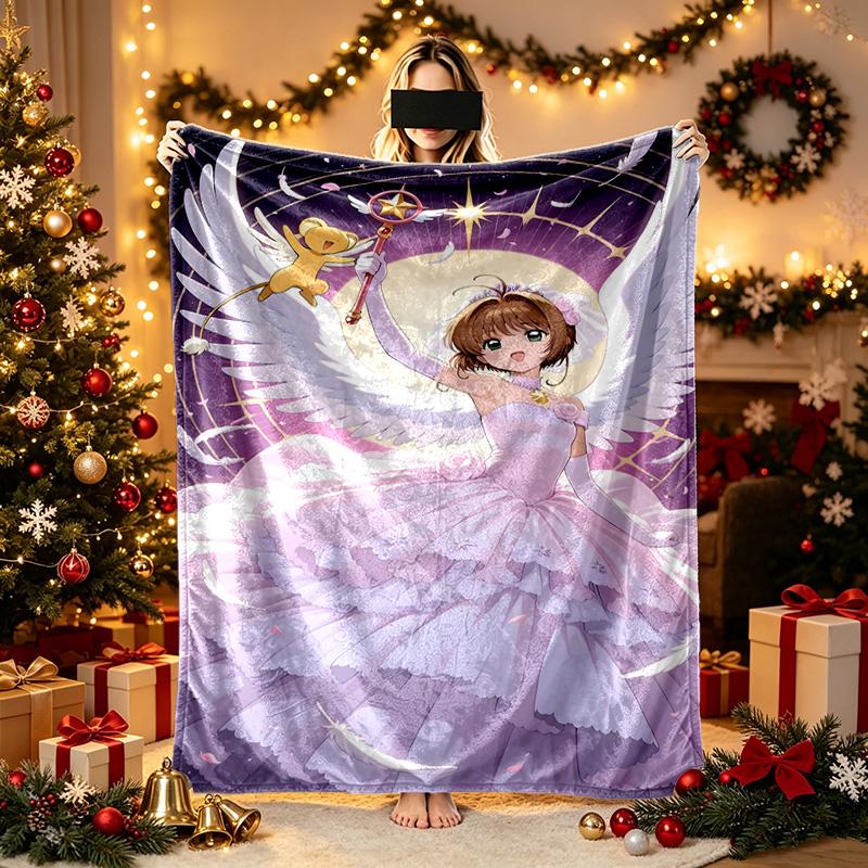 Cardcaptor Sakura Angel Blanket, Valentine's Day, Christmas Festival Gift Blankets, Home Blanket for Bed and Couch Use