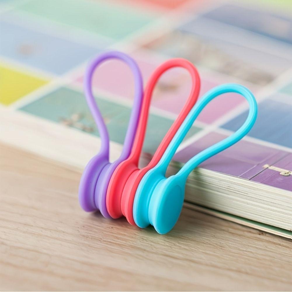 5PCS Magnetic Fabric Huggers Silicone Cable Ties Magnetic Clips Set Fabric Clips Set Crafting Gifts