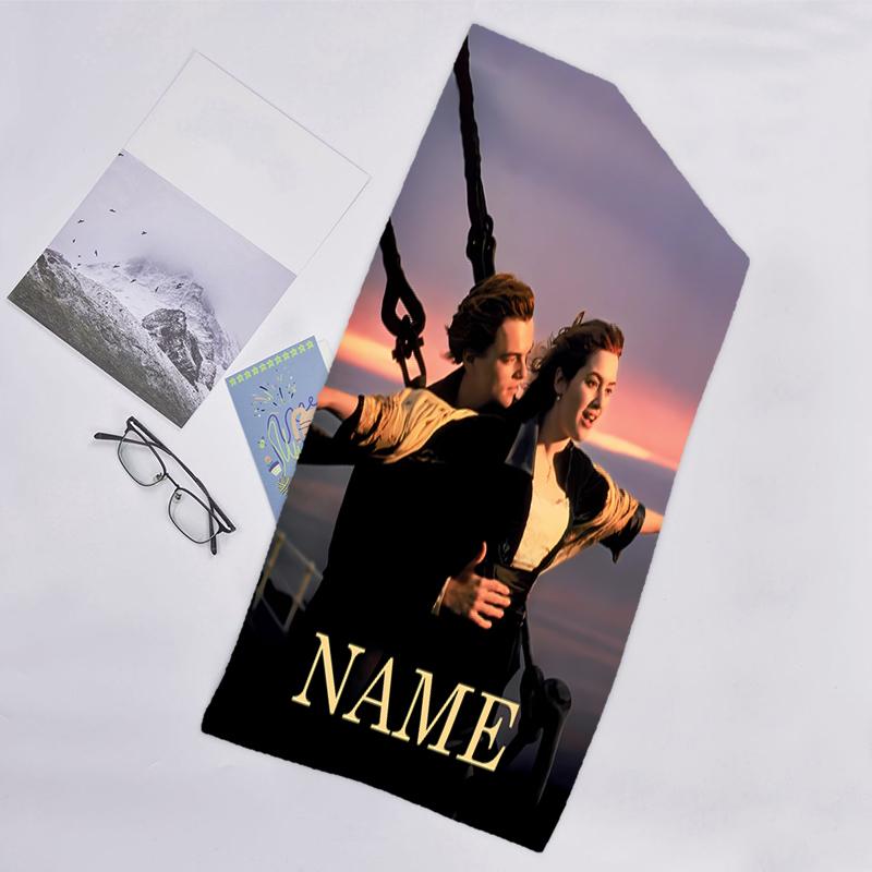 1pc Titanic Beach Towel with Custom Name, Beach/Swimming/Bath/Picnic/Camping Towel, Suitable for Seaside Beaches