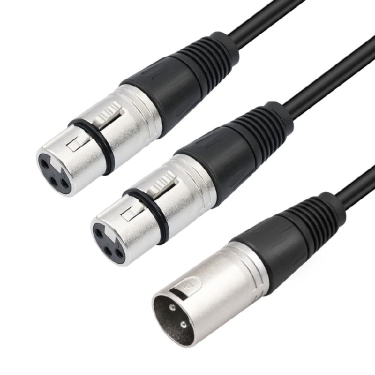Прочный XLR Папа к 2 Мама Кабель-разветвитель звука, 3-контактные разъемы для улучшения сигнала, Чистое студийное оборудование