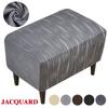 Stretch Thicken Fabric Ottoman Cover Folding Storage Stool Furniture Protector Soft Rectangle Slipcover with Elastic Bottom 1pc