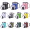 Coffee Mug with Lid Handle 12 Oz Stainless Steel Vacuum Cup Wall Insulated Travel Tumbler Cup Sweat Proof Camping Mug