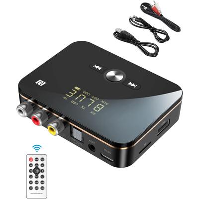 Bluetooth-передатчик 2 в 1, приемник для телевизора, ноутбука, стереосистема, наушники, динамик, кабель RCA/AUX, AptX HD и AptX LL, время воспроизведения 10 часов