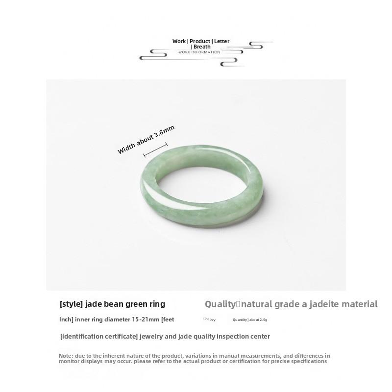 Кольцо из натурального жадеита А-класса (бобовый жадеит), набор парных колец для мужчин и женщин, кольцо для пальца из жадеита, ювелирное изделие