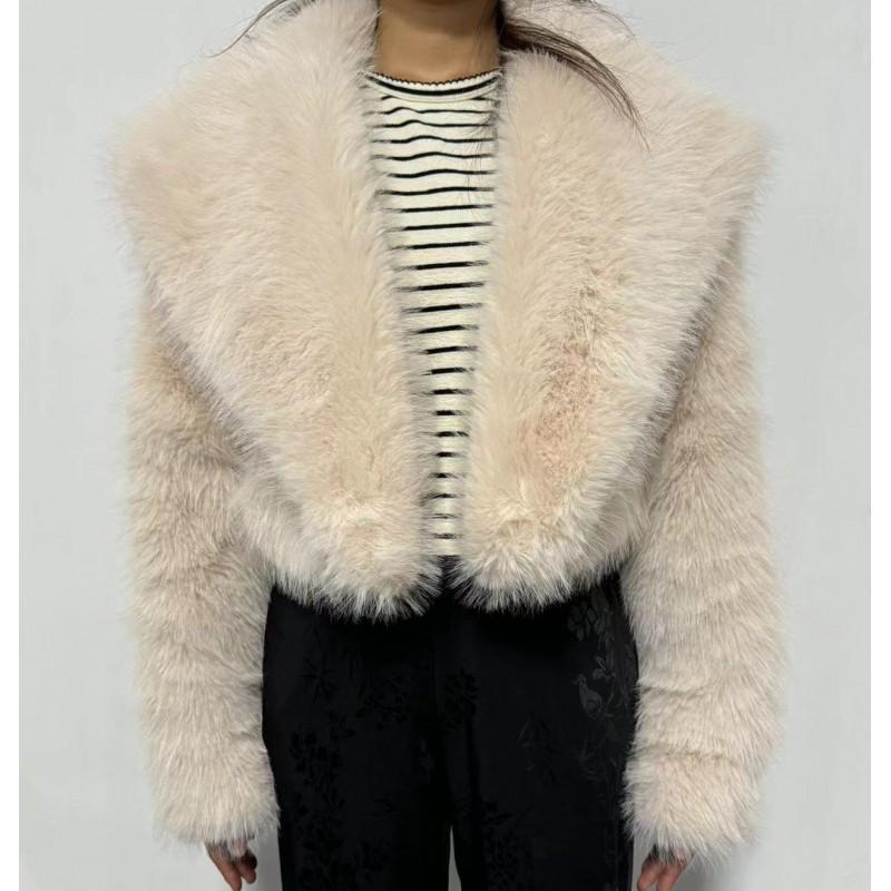 2026 Faux Fur Short Coat Women - Stylish Long Sleeve Everyday Outerwear