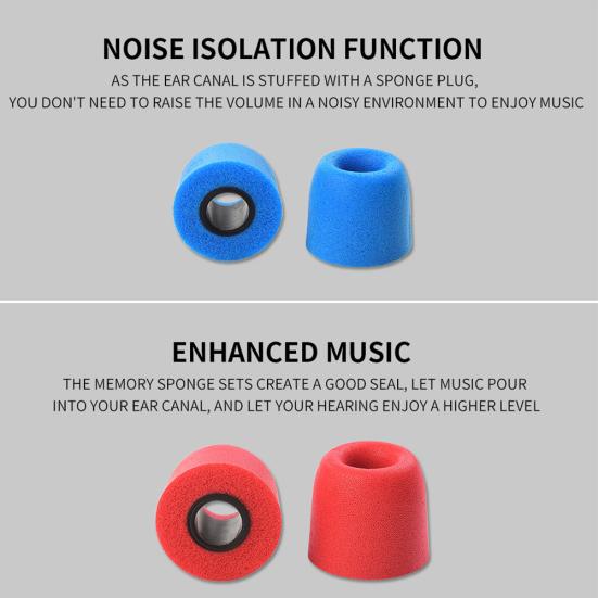 QKZ T400 2Pcs Replacement Sponge Universal Eartips for In-Ear Earphone Earbud