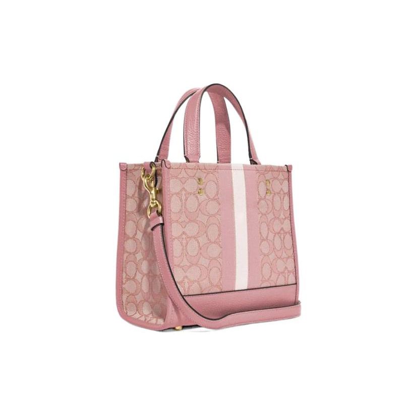 Coach Сумка-тоут Dempsey 22 Classic Striped Signature из ткани и кожи Женская сумка-тоут Smoky-Rose C8417-IMP1X