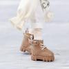 Obitsu 11 OB11 Size Obitsu Doll Shoes for 11cm Platform Boots with Stylish Solid 3 Colors Body, Straps, Colors, (Brown)
