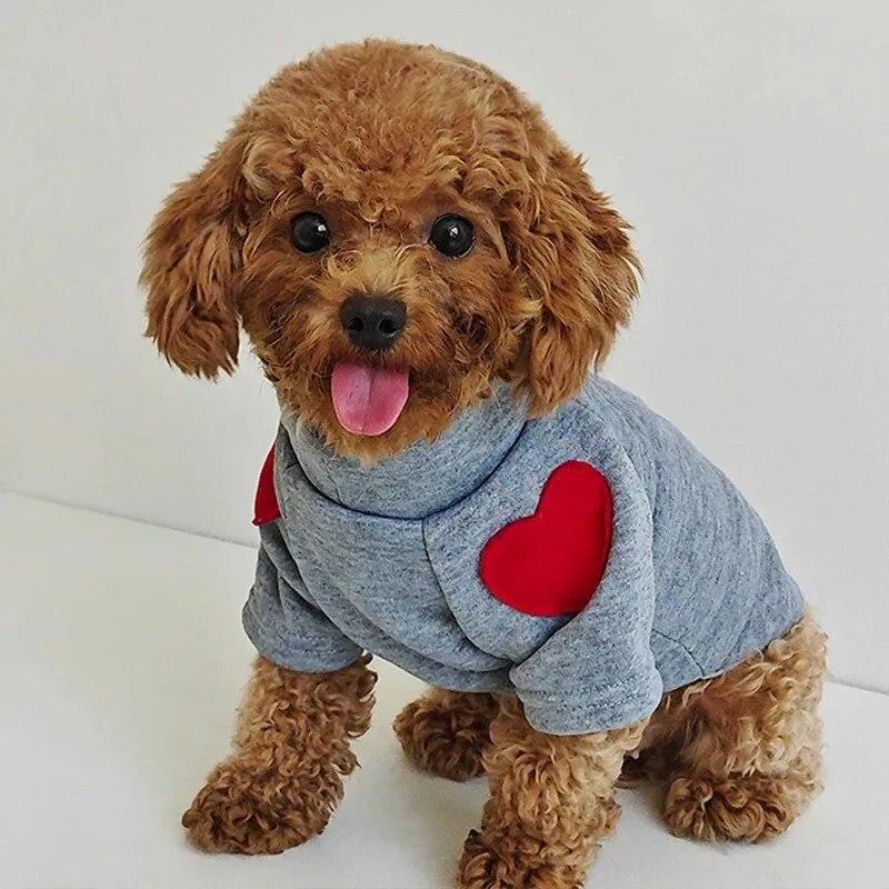 Зимняя теплая одежда для домашних животных Love Sweater Pet Dog Cat for Taddy Puppy Medium Dog Teddy Yorkshire Утолщенные толстовки Одежда для щенков