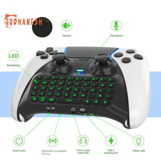Клавиатура Plug Play с ручкой Elite Встроенный динамик Беспроводная Bluetooth-совместимая клавиатура Дизайн с подсветкой Ambiance для PS5 Elite