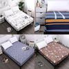 Elegant Floral Stripes Printed Mattress Protective Cover With Dustproof Fitted Sheet