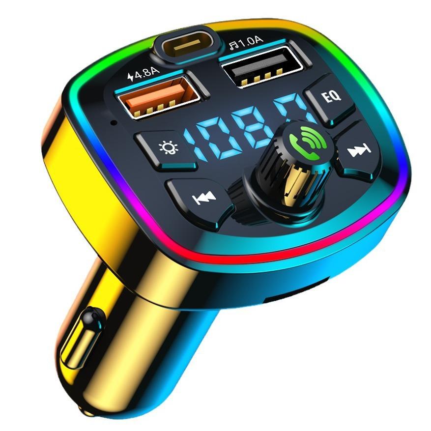 Автомобильный Bluetooth MP3-плеер Звонки в режиме громкой связи Голосовое вещание Быстрая зарядка PD U-диск
