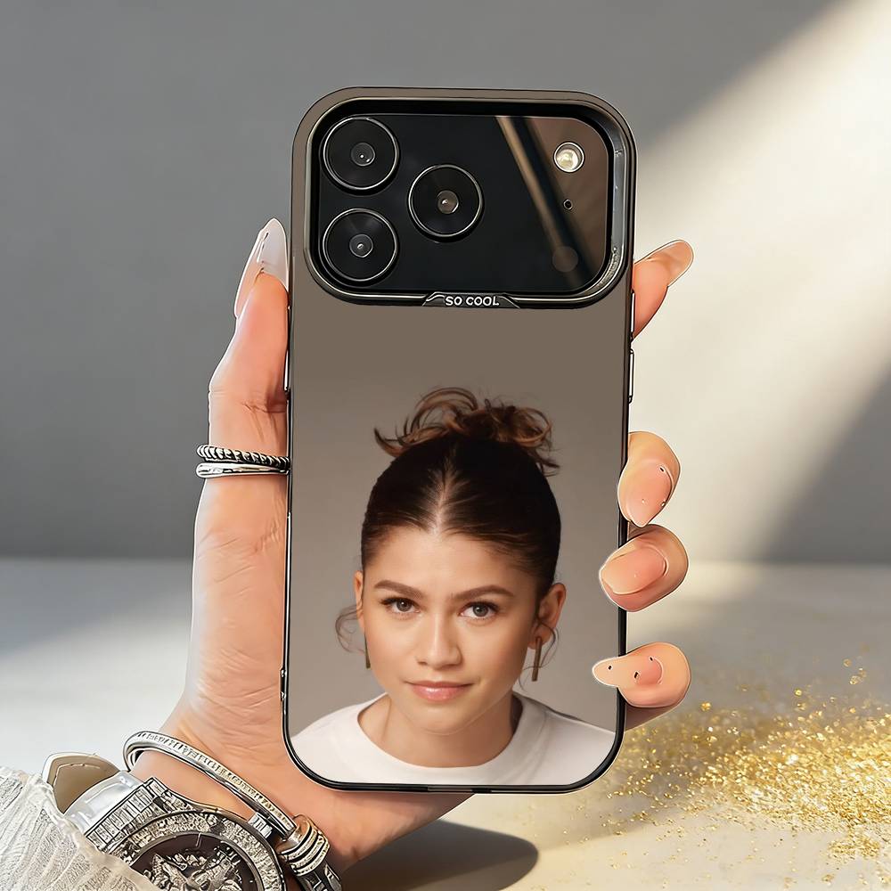 Чехол для телефона Z-Zendaya Для iPhone17,16,15,14,13,12,11,Pro,MAX Серый Матовый Силиконовый Черный Чехол