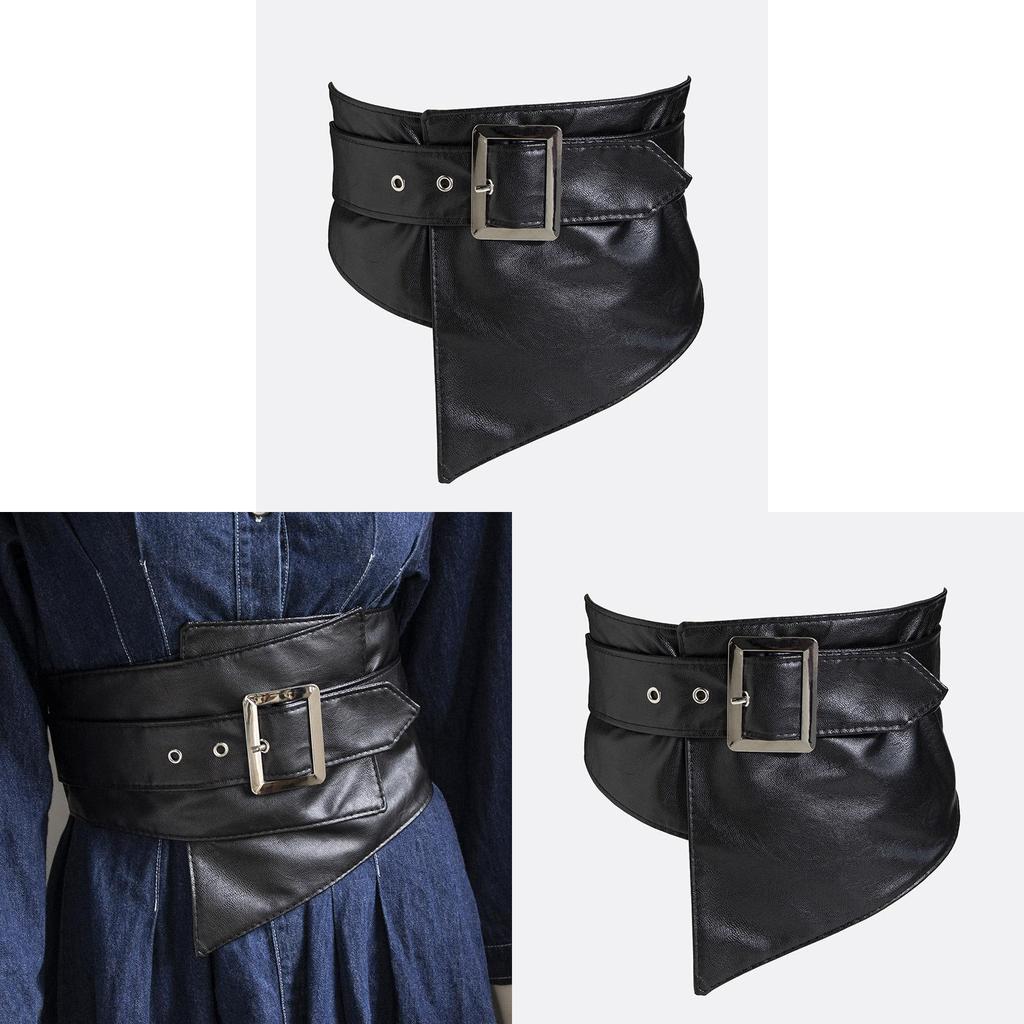 Womens Leather Asymmetric Wide Belt For Casual Fashion Summer