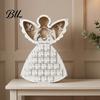 Holiday Countdown Calendar Wooden Angel Christmas Advent with 24 Storage Drawers, Gift for Kids to Tabletop Decoration Winter Party Favors Organizer