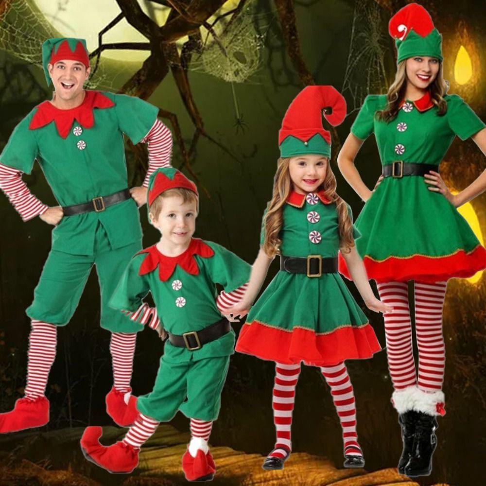 Socks Christmas Cosplay Costume Hat Christmas Party Accessories Green Elf Costume Photo Props