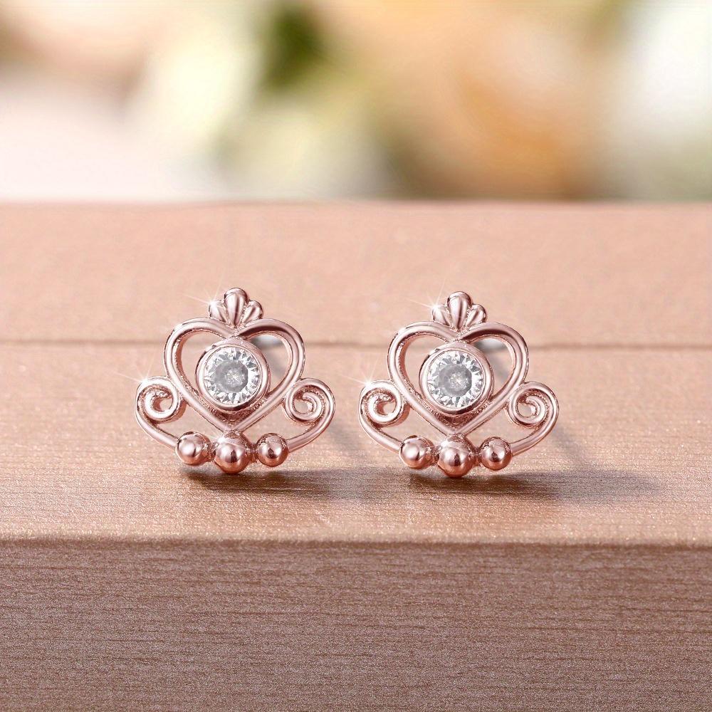 1 Pair of Crown Earrings, Simple, Fresh and Stylish