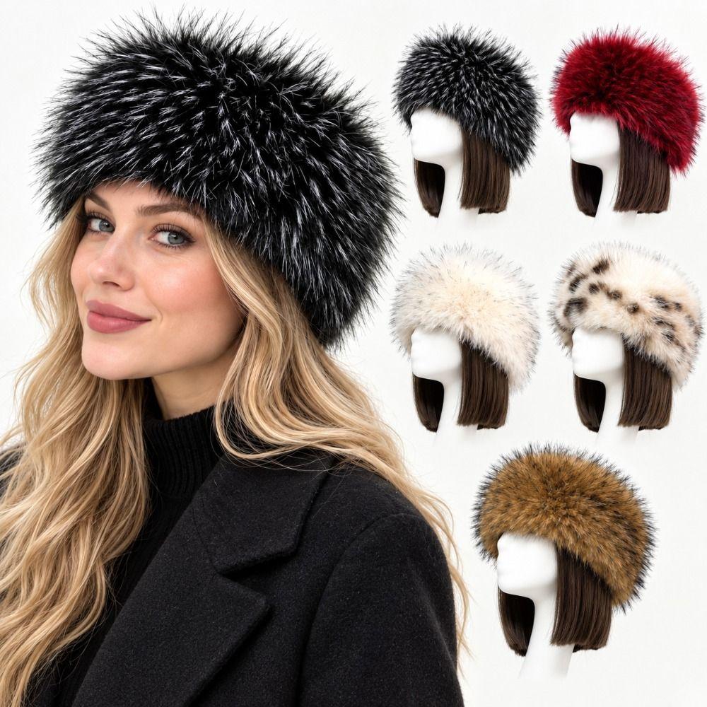 Thick Keepwarm Headband Imitation Fox Fur Fur Headband Hat Soft Furry Hairband Women