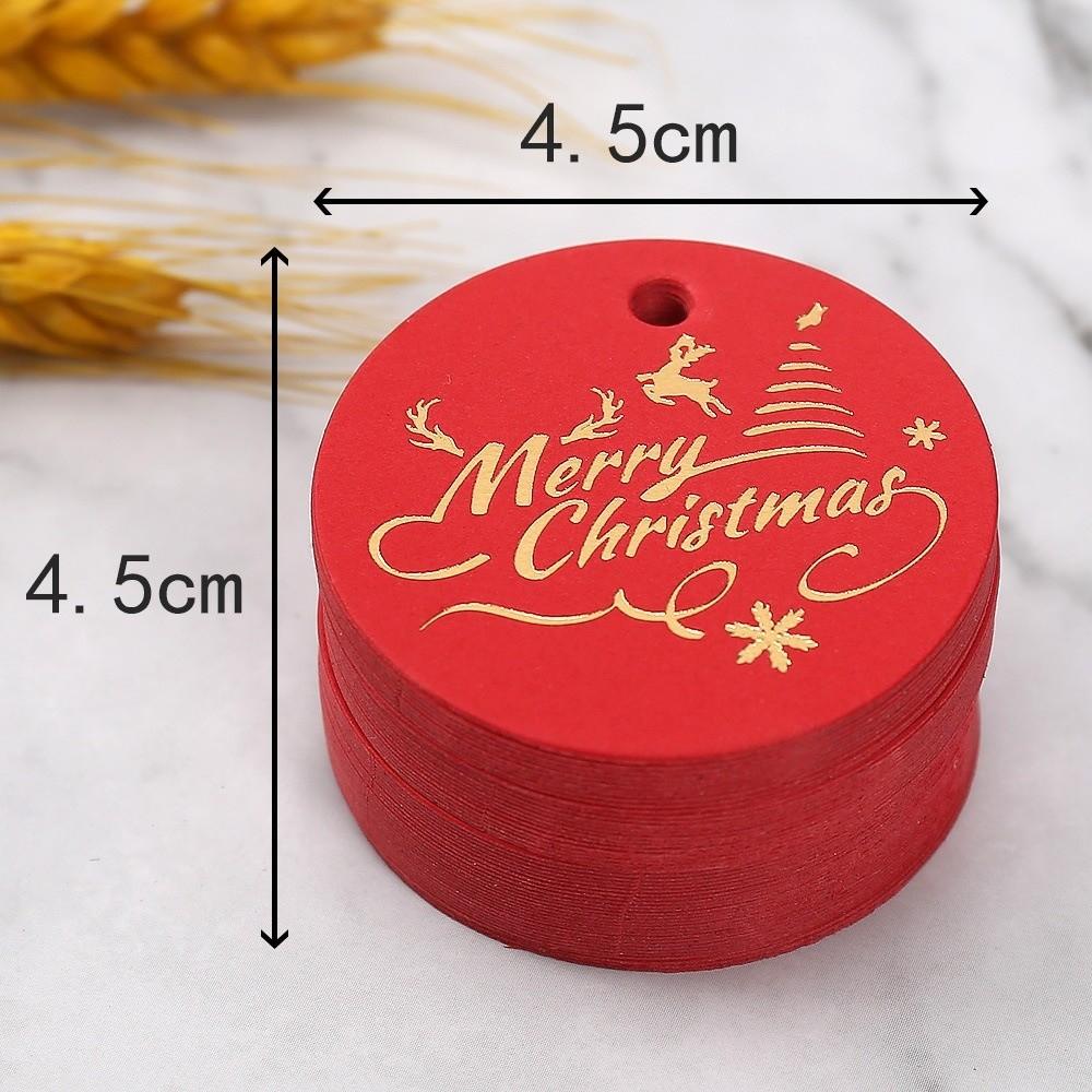 100Pcs White Red Paper Gift Labels Round Shaped Hand Gift Hanging Tag Festive & Party Supplies
