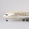 Модель самолета A380 ETIHAD в масштабе 1/160, литая, из смолы, 47 см, со светом и колесами, коллекционная, для демонстрации, подарки, декор комнаты